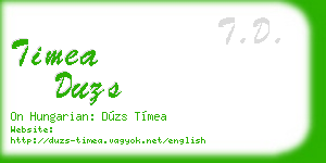 timea duzs business card